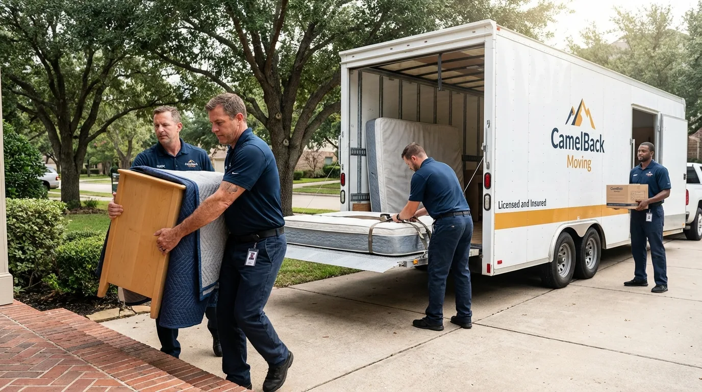 Crew loading residential truck for cross-state move from Bordentown, NJ